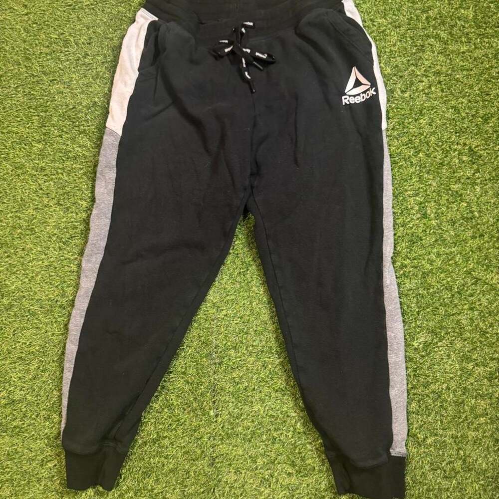 Reebok black joggers with gray